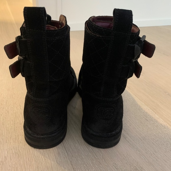 Chanel Suede Calfskin Quilted Combat Boots - Picture 6 of 6